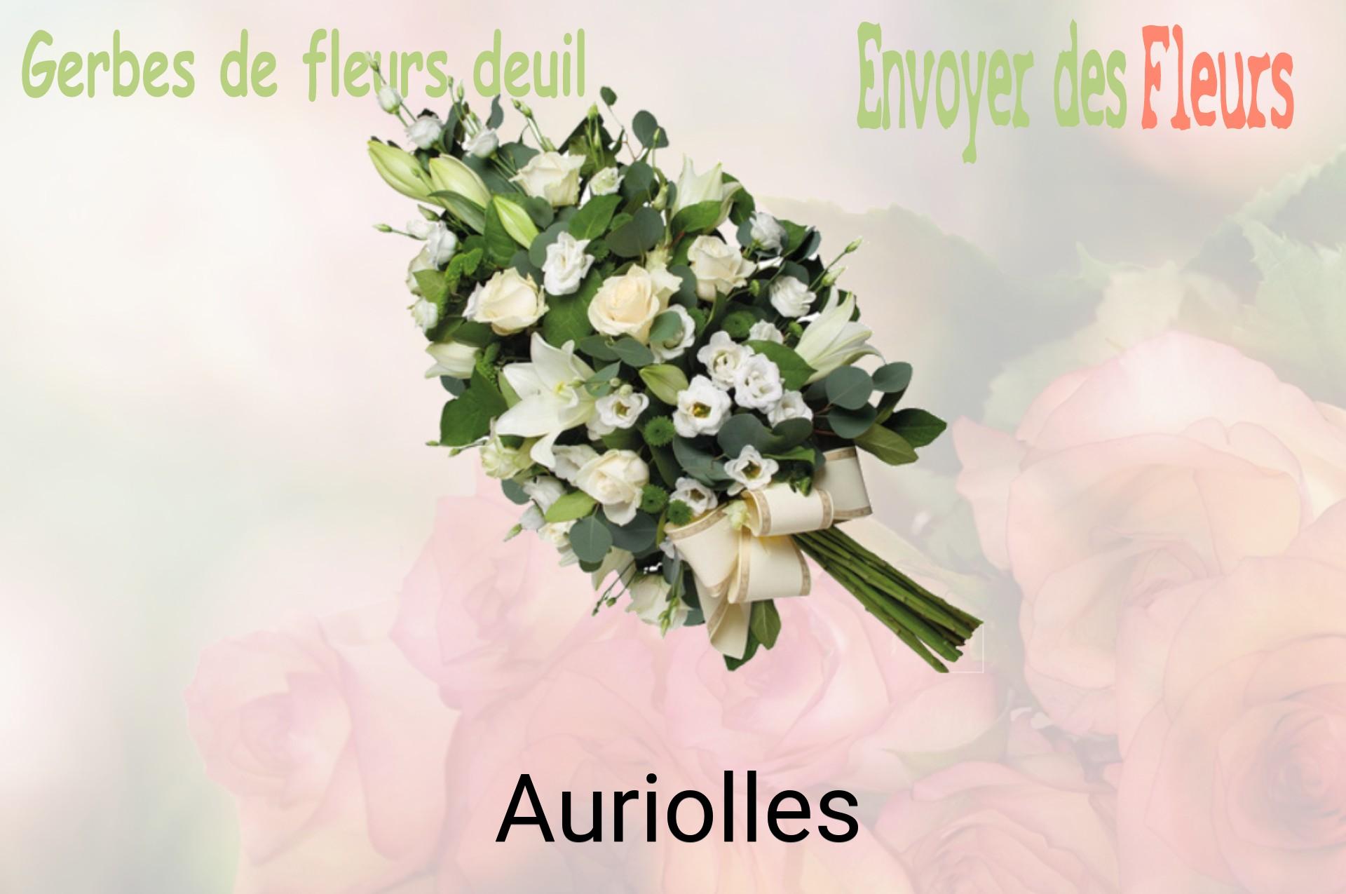 Gerbe de fleurs de deuil livrée à Auriolles